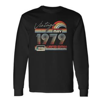 Happy 43Rd Birthday Vintage May 1979 43 Years Old Long Sleeve T-Shirt | Mazezy