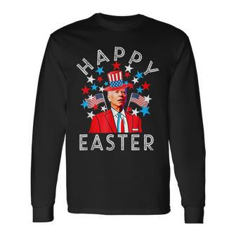 Happy Easter Joe Biden 4Th Of July Memorial Independence Day Long Sleeve T-Shirt - Seseable