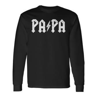 Hard Rock Dad Papa Lightning Bolt Long Sleeve T-Shirt - Thegiftio UK