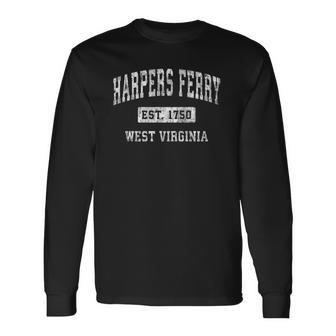 Harpers Ferry West Virginia Wv Vintage Established Sports Long Sleeve T-Shirt T-Shirt | Mazezy