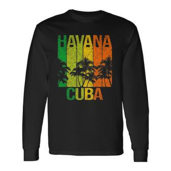 Havana Cuba Cuban Beach Caribbean Summer Holidays Long Sleeve T-Shirt T-Shirt | Mazezy