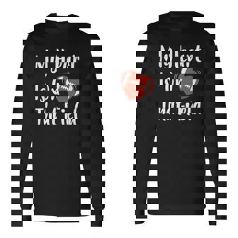 My Heart Is On That Field Football Player Mom Long Sleeve T-Shirt T-Shirt | Mazezy