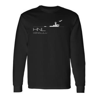 Honolulu Hawaii Airport Code Souvenir Hnl Long Sleeve T-Shirt - Thegiftio