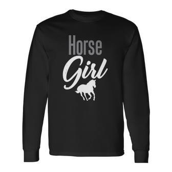 Horse Girl Word Letter Graphic Tee For Horses Lovers Girls Long Sleeve T-Shirt T-Shirt | Mazezy