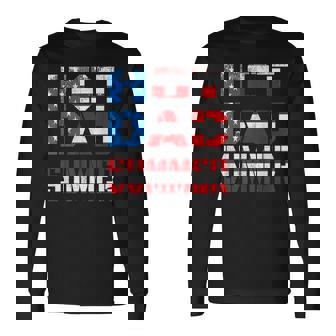 Hot Dad Summer American Flag 4Th Of July Independence Day Long Sleeve T-Shirt - Seseable
