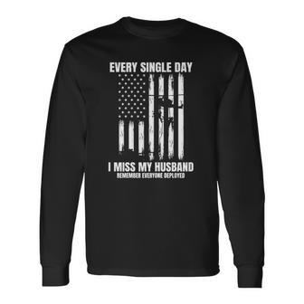 Husband Remember Everyone Deployed Red Friday Military Flag Long Sleeve T-Shirt T-Shirt | Mazezy