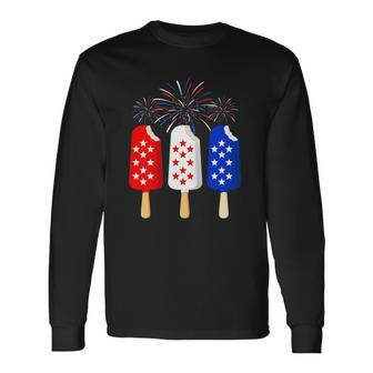 Ice Cream 4Th Of July American Flag Patriotic Long Sleeve T-Shirt T-Shirt | Mazezy