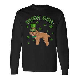 Irish Girl Leprechaun Poodle Dog St Patricks Day Kids Unisex Long Sleeve | Favorety UK