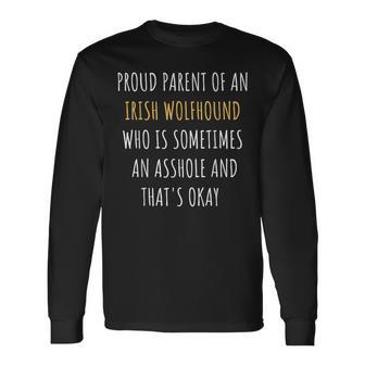 Irish Wolfhound Parent Dad Mom Dog Mama Pet Daddy Long Sleeve T-Shirt - Thegiftio UK
