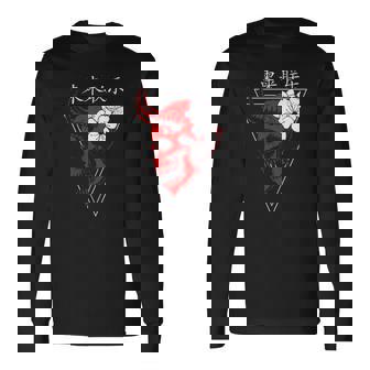 Japanese Demon Vaporwave I Aesthetic Art I Aesthetic Long Sleeve T-Shirt - Thegiftio UK