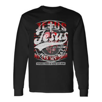 Jesus Has My Back Yours Too If You Let Him Christian Religious God Lover 11K13 Long Sleeve T-Shirt - Monsterry UK