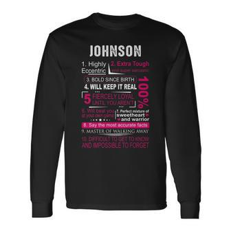 Johnson Name Johnson V2 Long Sleeve T-Shirt - Seseable