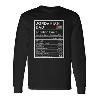 Jordanian Dad Nutrition Facts National Pride Long Sleeve T-Shirt T-Shirt | Mazezy