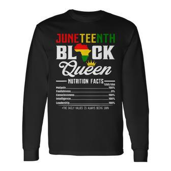Junenth Black Queen Nutritional Facts 4Th Of July Long Sleeve T-Shirt T-Shirt | Mazezy
