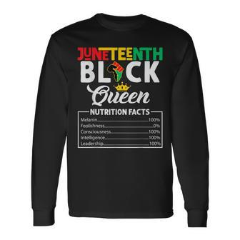 Junenth Black Queen Nutritional Facts Freedom Day Long Sleeve T-Shirt T-Shirt | Mazezy