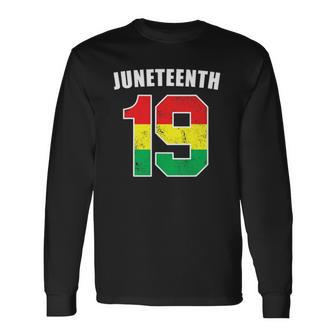 Juneteenth 19 Jersey Black American Freedom Juneteenth Long Sleeve T-Shirt - Thegiftio UK