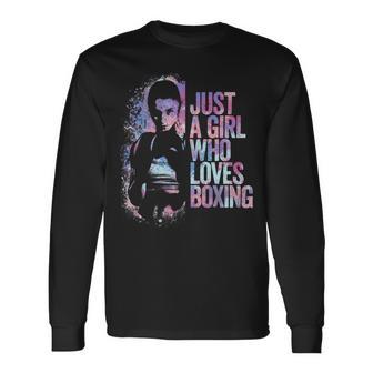 Just A Girl Who Loves Boxing Ink Splatter Unisex Long Sleeve | Favorety CA