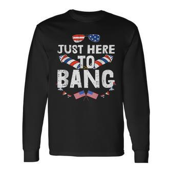 Im Just Here To Bang 4Th Of July Fireworks Fourth Of July Long Sleeve T-Shirt - Seseable