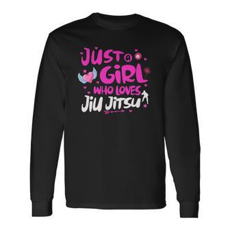 Just A Girl Who Loves Jiu Jitsu Long Sleeve T-Shirt T-Shirt | Mazezy