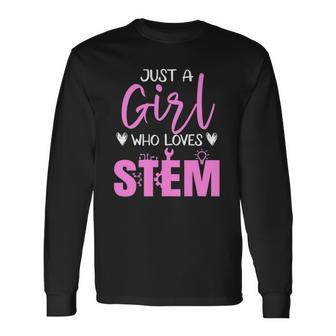 Just Girl Who Loves Stem Teacher Long Sleeve T-Shirt - Thegiftio UK