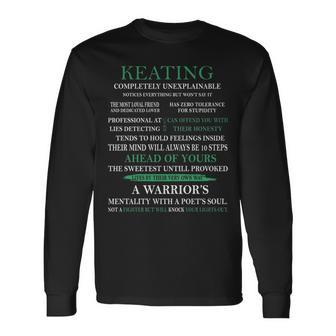 Keating Name Keating Completely Unexplainable Long Sleeve T-Shirt - Seseable
