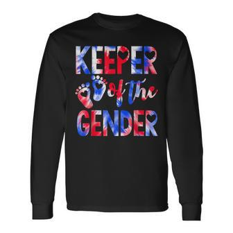 Keeper Of The Gender 4Th Of July Baby Gender Reveal Long Sleeve T-Shirt - Seseable