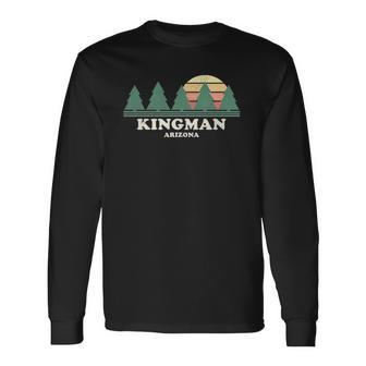 Kingman Az Vintage Throwback Tee Retro 70S Long Sleeve T-Shirt T-Shirt | Mazezy