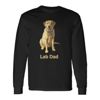 Lab Dad Yellow Labrador Retriever Dog Lovers Long Sleeve T-Shirt T-Shirt | Mazezy