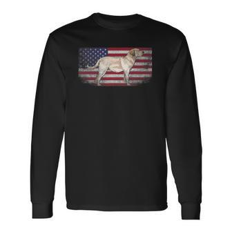 Labrador Retriever Dog 4Th Of July American Flag America Usa Long Sleeve T-Shirt T-Shirt | Mazezy