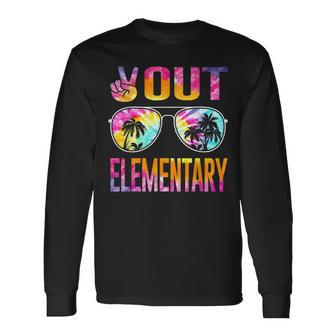 Last Day Of School Peace Out Elementary Teacher Long Sleeve T-Shirt T-Shirt | Mazezy