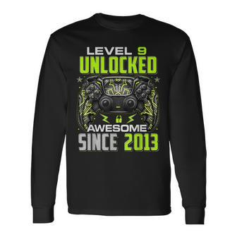 Level 9 Unlocked Awesome Since 2013 9Th Birthday Gaming V8 Long Sleeve T-Shirt - Seseable
