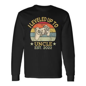 Leveled Up To Uncle Est 2022 Promoted New Uncle Video Gamer Long Sleeve T-Shirt - Seseable