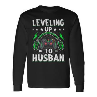Leveling Up To Husban Husband Video Gamer Gaming Long Sleeve T-Shirt - Seseable