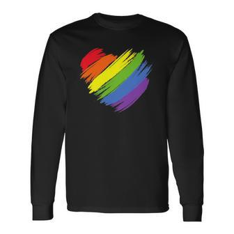 Lgbt Gay Pride Flag Gay Pride 2022 Heart Lgbt V2 Long Sleeve T-Shirt - Thegiftio UK