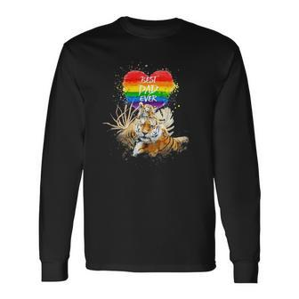 Lgbt Pride Daddy Tiger Rainbow Best Dad Ever Fathers Day Long Sleeve T-Shirt T-Shirt | Mazezy