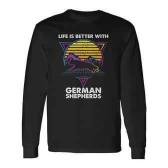Life Is Better With German Shepherds Long Sleeve T-Shirt | Mazezy
