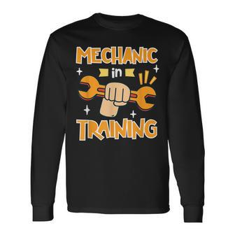 Little Future Mechanic In Training Car Auto Proud Dad Long Sleeve T-Shirt - Seseable