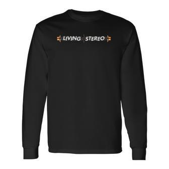 Living Stereo Full Color Arrows Speakers Long Sleeve T-Shirt | Mazezy