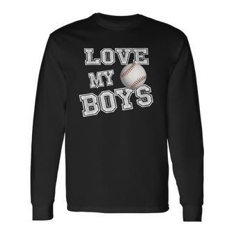 I Love My Boys Baseball For Moms-Cute Baseball Mom Long Sleeve T-Shirt - Thegiftio UK
