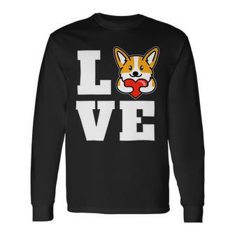 Love Corgis Welsh Corgi Puppy Dog Lover Novelty V2 Long Sleeve T-Shirt - Monsterry DE