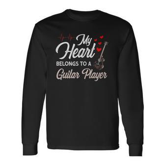 I Love My Guitar Player Husband Wife Valentines Long Sleeve T-Shirt T-Shirt | Mazezy