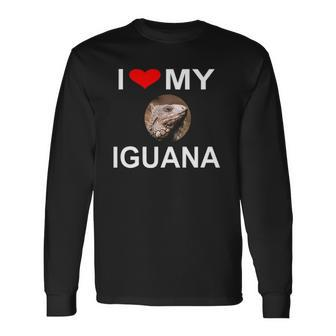 I Love Heart My Iguana Lizard Reptile Tee Long Sleeve T-Shirt T-Shirt | Mazezy
