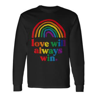 Love Will Always Win Pride Rainbow Kid Child Lgbt Quote Fun Long Sleeve T-Shirt - Seseable