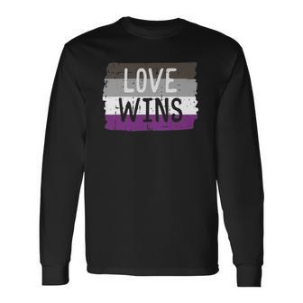 Love Wins Lgbt Asexual Gay Pride Flag Colors Long Sleeve T-Shirt T-Shirt | Mazezy