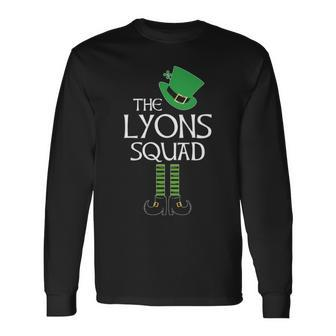 Lyons Name The Lyons Squad Leprechaun Long Sleeve T-Shirt - Seseable