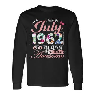 Made In 1962 July Floral 60 Year Old Birthday Women Long Sleeve T-Shirt - Seseable