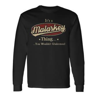 Malarkey Shirt Personalized Name Shirt Name Print Shirts Shirts With Name Malarkey Long Sleeve T-Shirt - Seseable