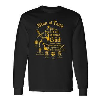 Man Of Faith Put On The Full Armor Of God Christian Tee Long Sleeve T-Shirt T-Shirt | Mazezy