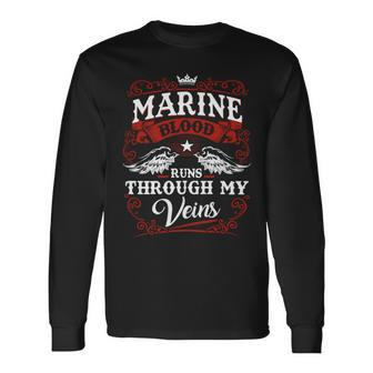 Marine Name Shirt Marine Name V2 Long Sleeve T-Shirt - Monsterry UK