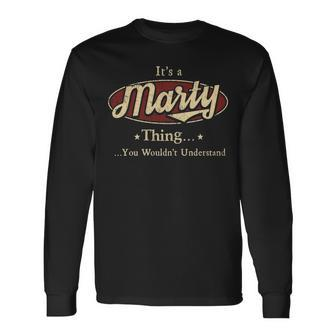 Marty Shirt Personalized Name Shirt Name Print Shirts Shirts With Name Marty Long Sleeve T-Shirt - Seseable